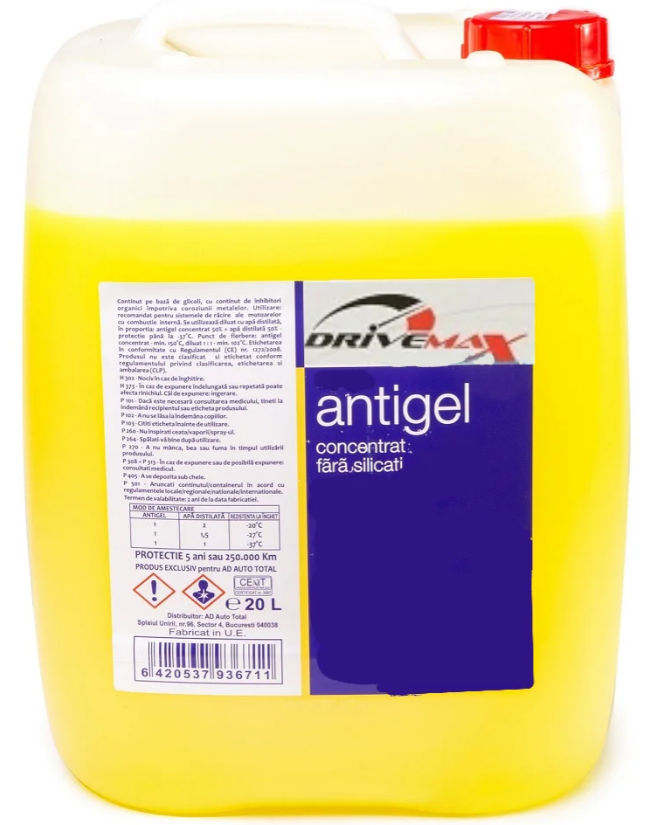 Antigel DRIVEMAX tip D, culoare verde/galben, volum 20 litri Antigel DRIVEMAX tip D, culoare verde/galben, volum 20 litri – imagine produs