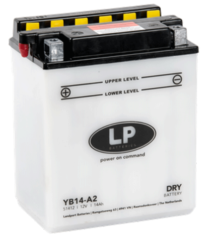 Baterie moto LANDPORT YB14-A2, 12 V, 14 Ah, cu pachet acid – AutoRival | AutoRival