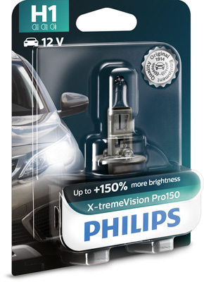 Bec far principal H1 55W 12 V, X-Treme Vision Pro150, blister, PHILIPS 12258XVPB1 – imagine produs