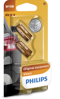 Set 2 becuri semnalizator fara soclu WY5W 12 V, PHILIPS 12396NAB2 Set 2 becuri semnalizator fara soclu WY5W 12 V, PHILIPS 12396NAB2 – imagine produs