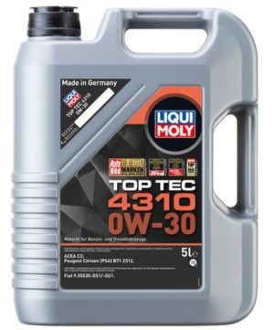 Ulei motor LIQUI MOLY Top Tec 4310 0W30 2362, volum 5 litri, sintetic Ulei motor LIQUI MOLY Top Tec 4310 0W30 2362, volum 5 litri, sintetic – imagine produs
