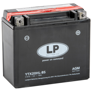 Baterie moto LANDPORT AGM YTX20HL-BS, 12 V, 18 Ah, 310 A, cu pachet acid – imagine produs