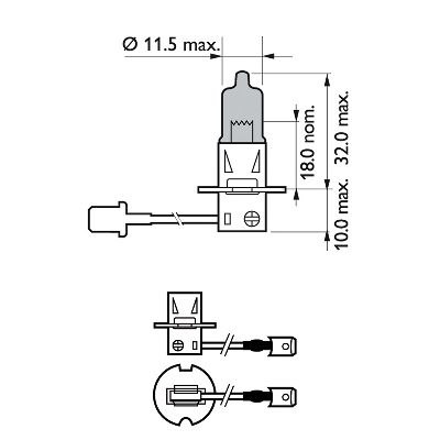 Bec proiector H3 12 V, White Vision Ultra, blister, PHILIPS 12336WVUB1 Bec proiector H3 12 V, White Vision Ultra, blister, PHILIPS 12336WVUB1 – imagine produs