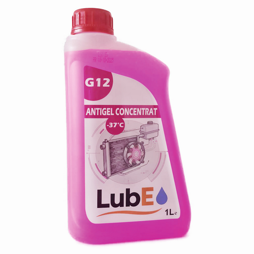 Antigel concentrat LUBE G12 ROZ, volum 1L, punct de congelare la -37C Antigel concentrat LUBE G12 ROZ, volum 1L, punct de congelare la -37C – imagine produs