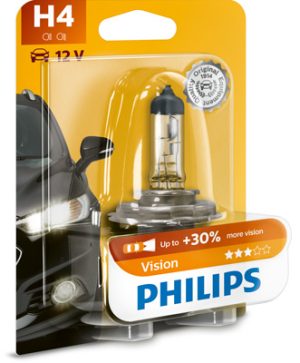 Bec far H4 P43T 60/55W 12 V, Vision, blister, PHILIPS 12342PRB1 – imagine produs