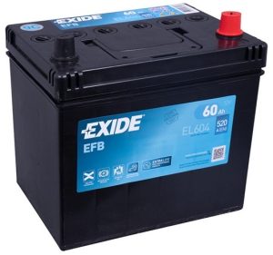 Baterie auto EXIDE EFB EL604, 12 V, 60 Ah, 520 A, 230x173x222 mm, borna dreapta plus – AutoRival | AutoRival