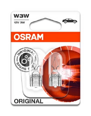 Set 2 becuri iluminare demarcare / avertizare OSRAM Original 2821-02B, W3W, tensiune 12V, putere 3W, soclu W2.1×9.5d Set 2 becuri iluminare demarcare / avertizare OSRAM Original 2821-02B, W3W, tensiune 12V, putere 3W, soclu W2.1×9.5d – imagine produs