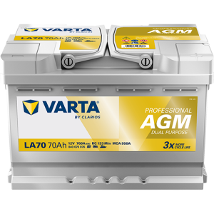Baterie auto VARTA Professional Dual Purpose AGM LA70 840070076K312, tensiune 12 V, amperaj 70 Ah, curent pornire 760 A – AutoRival | AutoRival