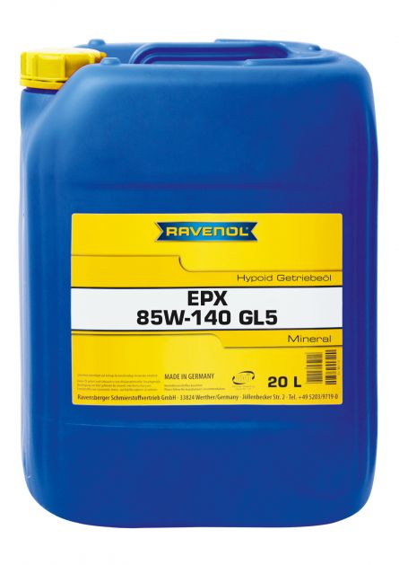Ulei transmisie RAVENOL GETR EPX GL5 85W140 1223211-020, volum 20 litri, mineral Ulei transmisie RAVENOL GETR EPX GL5 85W140 1223211-020, volum 20 litri, mineral – imagine produs