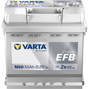 Baterie auto VARTA Dynamic EFB 550500055K262, tensiune 12V, amperaj 50 Ah, curent descarcare 550 A, 207 x 175 x 190 mm – AutoRival | AutoRival