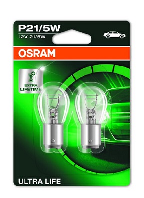 Set 2 becuri semnalizator 12 V, P21/5W Ultra Life, blister, OSRAM 7528ULT-2BL – imagine produs