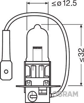 Bec far faza lunga 12 V, H3 55 W, original, OSRAM 64151 Bec far faza lunga 12 V, H3 55 W, original, OSRAM 64151 – imagine produs