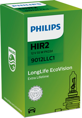Bec far HIR2 55W 12 V, Long Life Ecovision PHILIPS 9012LLC1 – imagine produs