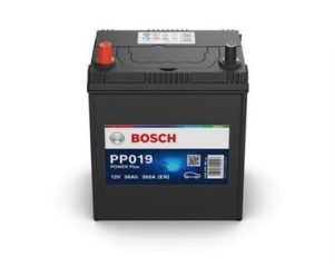 Baterie auto, de pornire, BOSCH Power Plus Line 0092PP0190, tensiune 12 V, amperaj 36 Ah, curent pornire 360 A, borna inversa stanga + – imagine produs