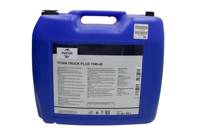 Ulei motor FUCHS TITAN TRUCK PLUS 15W40, volum 20 litri Ulei motor FUCHS TITAN TRUCK PLUS 15W40, volum 20 litri – imagine produs