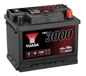 Baterie auto YUASA YBX 3000 ASIA YBX3027, 12 V, 62 Ah, 550 A, 242x175x190 mm, borna dreapta plus – imagine produs