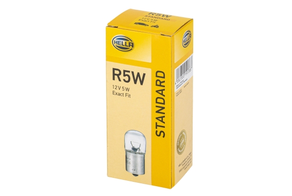 Bec auto pentru iluminare numar circulatie HELLA STANDARD 8GA 002 071-121, tensiune 12V, putere 5W, R5W, conector BA15s, comanda minima 10 bucati Bec auto pentru iluminare numar circulatie HELLA STANDARD 8GA 002 071-121, tensiune 12V, putere 5W, R5W, conector BA15s, comanda minima 10 bucati – imagine produs