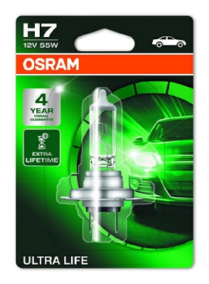 Bec far faza lunga 12 V, H7 55 W Ultra Life, blister, 1 bucata, OSRAM 64210ULT-1BL – imagine produs