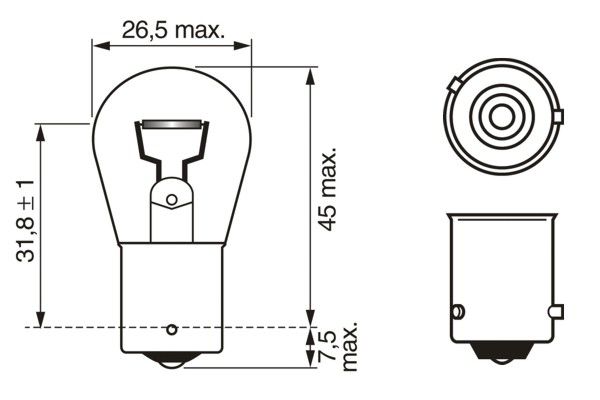 Bec auto semnalizator PY21W 12V 21W BAU15s BOSCH 1987302812 ECO WS, partea montare fata, se vinde la set de 10 bucati/pret pe bucata Bec auto semnalizator PY21W 12V 21W BAU15s BOSCH 1987302812 ECO WS, partea montare fata, se vinde la set de 10 bucati/pret pe bucata – imagine produs