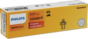 Bec bord B8.5D soclu negru 12 V, set 10 bucati, PHILIPS 12598CP – imagine produs