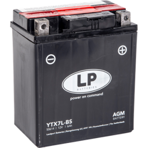 Baterie moto LANDPORT AGM YTX7L-BS, 12 V, 6 Ah, 100 A, cu pachet acid – imagine produs