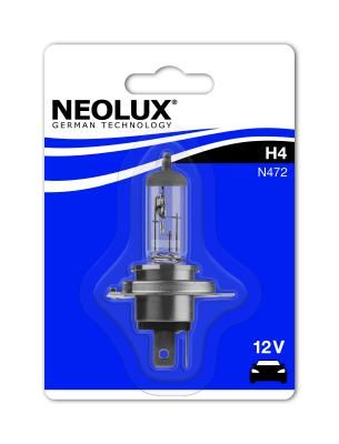 Bec auto pentru far faza lunga NEOLUX N472-01B, tip H4, tensiune 12V, putere 60 / 55W, conector P43t, 3200K, halogen Bec auto pentru far faza lunga NEOLUX N472-01B, tip H4, tensiune 12V, putere 60 / 55W, conector P43t, 3200K, halogen – imagine produs