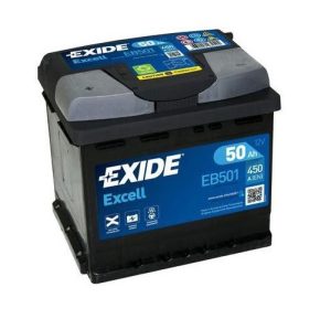 Baterie auto EXIDE Excell EB501, tensiune 12 V, amperaj 50 Ah, curent pornire 450 A, 207x175x190 mm, borna inversa – AutoRival | AutoRival