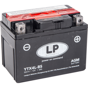 Baterie moto LANDPORT AGM YTX4L-BS, 12 V, 3 Ah, 40 A, cu pachet acid – imagine produs