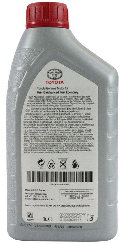 Ulei motor TOYOTA HYBRYD Advanced Fuel Economy 0W16 0888084081, volum 1 litru Ulei motor TOYOTA HYBRYD Advanced Fuel Economy 0W16 0888084081, volum 1 litru – imagine produs