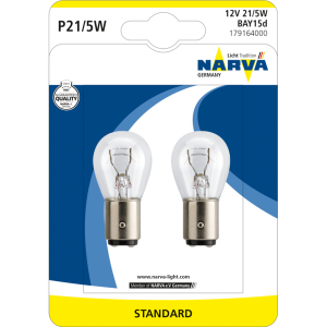 Set 2 becuri P21/5W, 12 V, NARVA 06310, blister – imagine produs