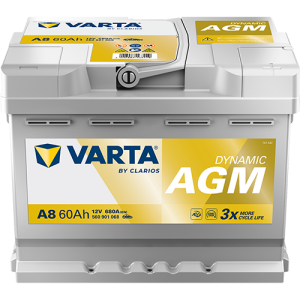 Baterie auto VARTA Dynamic AGM A8 560901068K262, 12V, 60 Ah, 680 A, 242x175x190 mm – AutoRival | AutoRival