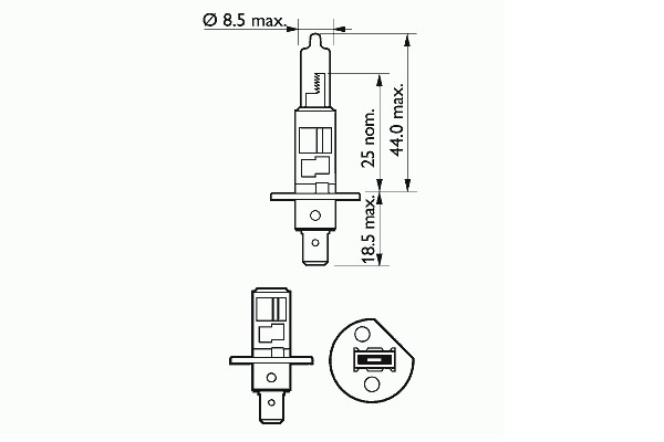 Bec far principal H1 12 V, 55W P14.5S Basic, SCT 44033 Bec far principal H1 12 V, 55W P14.5S Basic, SCT 44033 – imagine produs
