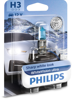 Bec proiector H3 12 V, White Vision Ultra, blister, PHILIPS 12336WVUB1 – imagine produs