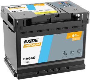Baterie auto EXIDE Premium EA640, tensiune 12 V, amperaj 64 Ah, curent pornire 640 A – AutoRival | AutoRival