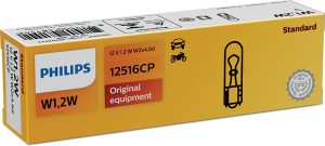 Bec auto cu soclu din sticla W1.2W 12 V, W2x4,6d, PHILIPS 12516CP Bec auto cu soclu din sticla W1.2W 12 V, W2x4,6d, PHILIPS 12516CP – imagine produs