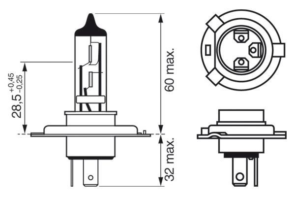 Bec far faza lunga H4 12V 60/55W P43t BOSCH LONGLIFE DAYTIME 1 987 302 048 Bec far faza lunga H4 12V 60/55W P43t BOSCH LONGLIFE DAYTIME 1 987 302 048 – imagine produs