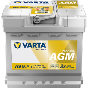 Baterie auto VARTA Dynamic AGM A9 550901054K262, 12 V, 50 Ah, 540 A, 207x175x190 mm – AutoRival | AutoRival