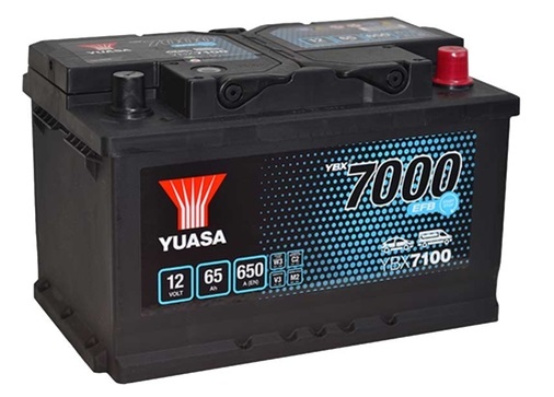 Baterie auto YUASA YBX 7000 EFB YBX7100, 12 V, 65 Ah, 650 A, 277x175x175 mm, borna dreapta plus Baterie auto YUASA YBX 7000 EFB YBX7100, 12 V, 65 Ah, 650 A, 277x175x175 mm, borna dreapta plus – imagine produs