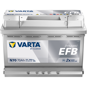 Baterie auto VARTA Dynamic EFB N70 570500076K262, 12 V, 70 Ah, 760 A, 278x175x190 mm – AutoRival | AutoRival