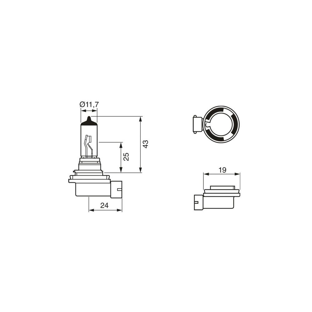 Bec auto faza lunga H11 12V 55W BOSCH Pure Light 1987301339, blister Bec auto faza lunga H11 12V 55W BOSCH Pure Light 1987301339, blister – imagine produs
