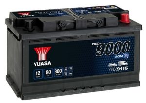 Baterie auto YUASA YBX 9000 AGM YBX9115, 12 V, 80 Ah, 800 A, 317x175x190 mm, borna dreapta plus – AutoRival | AutoRival