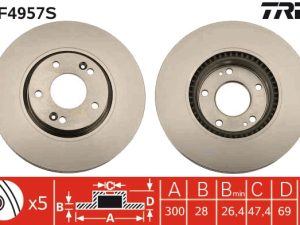 Disc frana KIA CEED (JD) 1.4 CRDi 90 diesel 90 cai TRW DF4957S