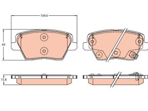 Placute frana KIA CEED (CD) 1.6 CRDi 136 Eco-Dynamics+ Diesel/electro 136 cai TRW GDB2319