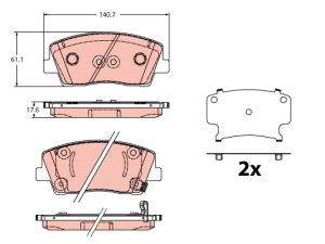 Placute frana KIA STINGER (CK) 2.2 CRDi VGT 4WD diesel 200 cai TRW GDB2375