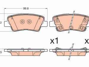 Placute frana KIA OPTIMA (FSGDS6B) 2.0 CVVL benzina 165 cai TRW GDB3594