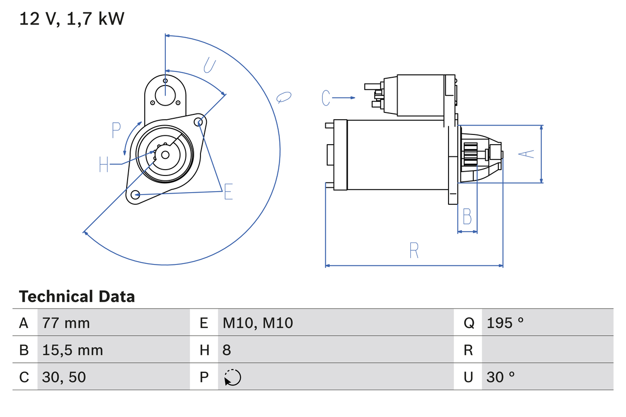 Electromotor KIA CEED Combi Van (JD) 1.6 CRDi diesel 128 cai BOSCH 0 986 023 600