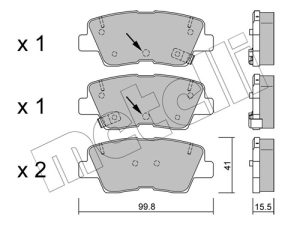 Placute frana KIA CEED (JD) 1.6 GT benzina 204 cai METELLI 22-0886-1