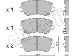 Placute frana KIA CEED (JD) 1.4 MPI benzina 101 cai METELLI 22-0944-0