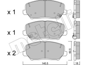 Placute frana KIA CEED (JD) 1.4 CVVT benzina 90 cai METELLI 22-0997-0
