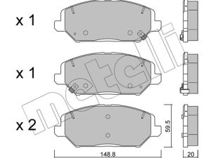 Placute frana KIA XCEED (CD) 1.6 GDI Hybrid benzina/elector 141 cai METELLI 22-1163-0
